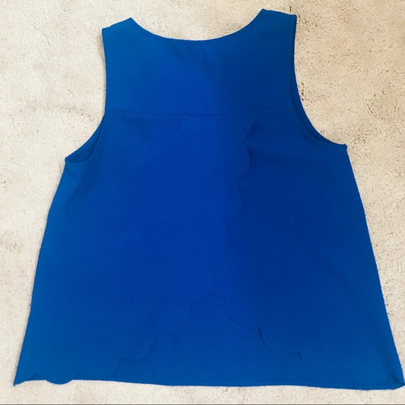 Everly scalloped open back tank in BLUE - Picture 3 of 3